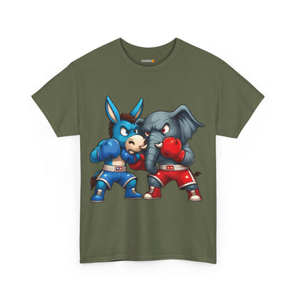 Donkey vs Elephant Unisex Heavy Cotton Tee