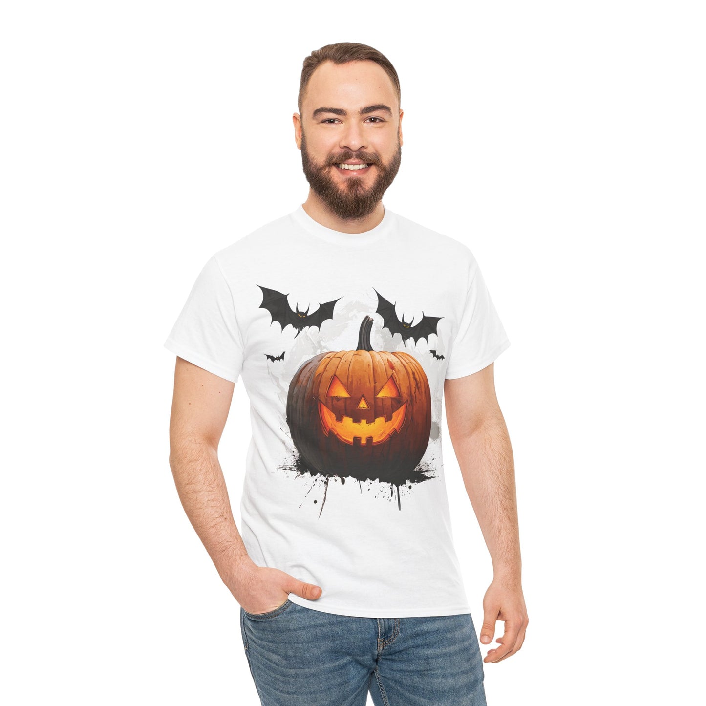 Spooky Pumpkin Unisex Heavy Cotton Tee