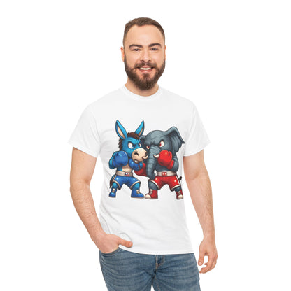 Donkey vs Elephant Unisex Heavy Cotton Tee